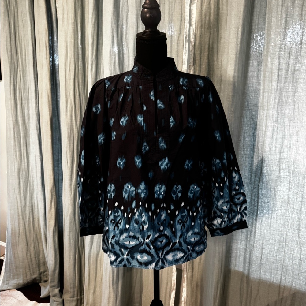 Elegant Black and Blue Women's Blouse